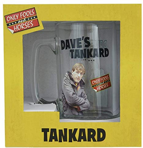 Only Fools and Horses Dave's Beer Tankard Glass | Retro 80s TV Show Novelty Beer Mug for Pint/Mini Classic Beer | Gift for Him, Show fan's & Collector | Licensed Merchandise (Pack of 1)