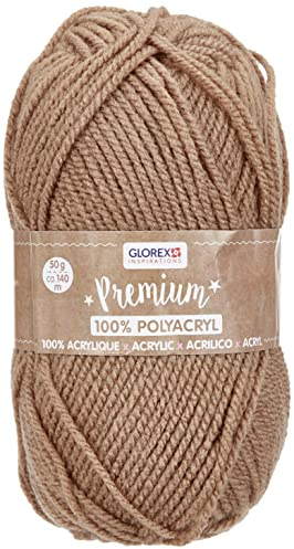 Glorex 5 1001 12 - Premium Wolle aus 100 % Acryl, leicht zu verarbeiten, vielseitig einsetzbar, wärmend, weich, nicht kratzend, 50 g, ca. 140 m, braun