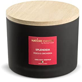 Natur Candle Duftkerze Natural Candle Linie Sie ist aus Wachs, 100% pflanzlich, Pfirsich- und Orchideenduft, 380 g, mehrfarbig, 380 g