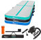 KM KM Fit Turnmatte Aufblasbar Airtrack Gymnastikmatte 4M Tumbling Matte Fitness-Matte inkl.Tragetasche, elektr.Luftpumpe&Flick-Set Yogamatte, Trainingsmatte UV-Beständig Turn- & Fitness Mint Grün