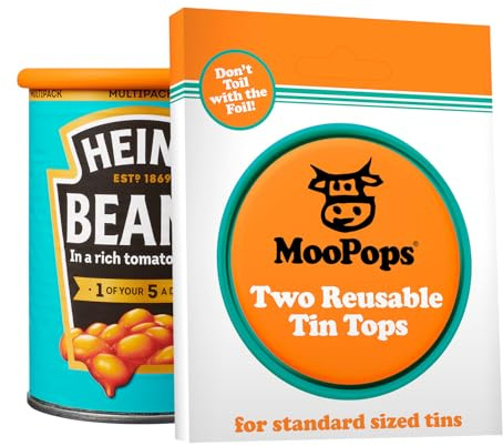MOOPOPS Reusable Silicone Tin Can Tops - 2 Pack | Dishwasher & Fridge Safe | Airtight & Leakproof Lid | Durable & Made to Be Reused | Easy to Use | Designed to Fit Standard Sized Tins | BPA Free