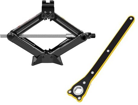 Scherenwagenheber 2T (4,409 lbs) Kapazität Sparen Stärke Design, mit Sparaufwand Ratschengriff für Auto