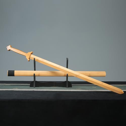 Épée en bambou naturel avec gaine 103 cm,épée en bois massif de bambou,épées en bois faites à la main,pour décoration,affichage,cosplay,kendo,bokken d'entraînement,épée droite martiale chinoise