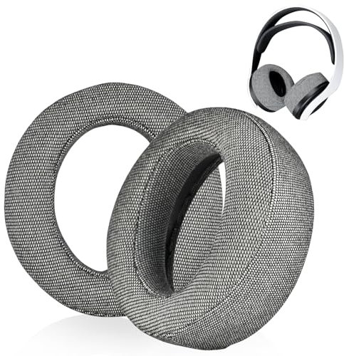 1 pair Linen Replacement Ear Pads for Sony Playstation 5 PS5 Pulse 3D Wireless Headset,Repair Memory Foam Headphones Ear Cushions(Grey)