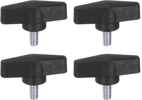 QUARKZMAN 4 stycken räfflade skruvar med T-vingknappar M8 x 16 mm plast T-huvud kolstål 55 mm gängbultar klämskruv vingskruv handtag klämknapp för maskin