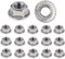 Ecrou INOX à embase crantée M12 | écrous rondelle à bride pour vis Ø 12mm | Autobloquant Hexagonal DIN 6923 / ISO 4161 | Acier inoxydable A2 (V2A / 304) Ecrou de sécurité : LOT DE 2 Pcs - ProRaje