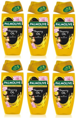 6x Palmolive Thermal Spa PAMPERING OIL Shower Gel 250ml with Macadamia Oil