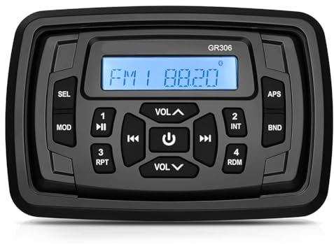 Acbmveen Marin stereo båtradio vattentät Bluetooth FM AM digital media ljudspelare för yacht mätare ATV UTV vagn motorcykel
