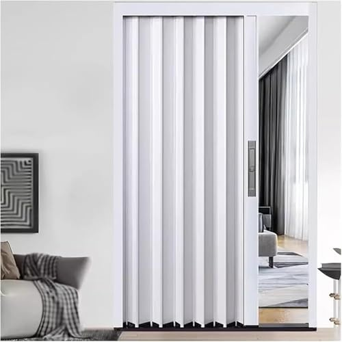 Concertina Dörr Plisserade dragspelsdörrar Intern, Vikbara garderobsdörrar Aluminium Invändig skjutdörr med lås, Utrymmesbesparande garderob Concertina Dörrpanel,26x80in(66x203cm)