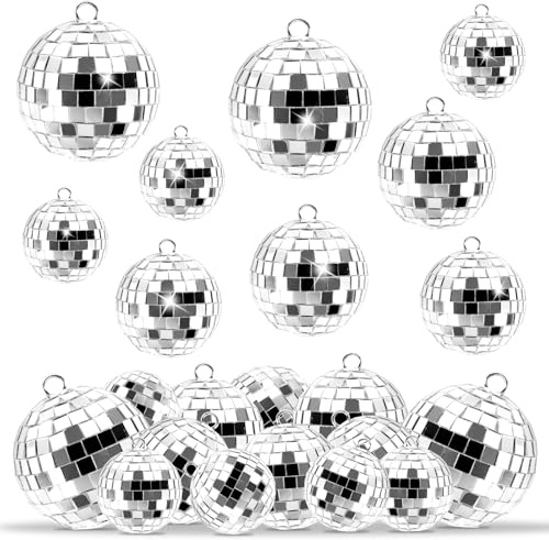 Disco spegelkula, 25 st, silver hängkula, spegelkula, discokulor, mini-discokula, dekoration, små discokulor att hänga upp, för julgran, fest, bröllop, dekoration