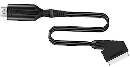 HOMOBABE Scart to Video Converter Audio Video Adapter for Tv Vhs Dvd Recorder Practical Design Converts Scart Signal to Audio Long Connection Cable