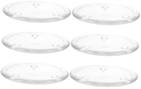Alipis 6pezzi Piatto Portacandele in Vetro Trasparente Design Rotondo Per Candele Organizer Trasparente Sottobicchiere Per Candele Decorazioni Domestiche Aromaterapia Centrotavola Per