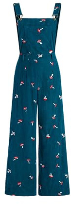 CIDER Jumpsuit For Women Dungarees Square Neck Mushroom Pattern Corduroy Sleeveless Wide Leg Jumpsuit Overalls