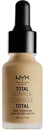 NYX Professional Makeup Total Control Drop Foundation, Precise Dosage, Buildable Coverage, Long Lasting, Vegan Formula, Matte Finish, Shade: Buff