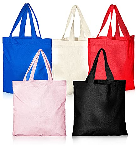 IMFAA Natural Pack-10 Long Lasting Cotton Canvas Tote Reusable Shopping Bags. Natural Colour Ideal for Printing and Embroidery (10, Small(30x30+30) Cm)