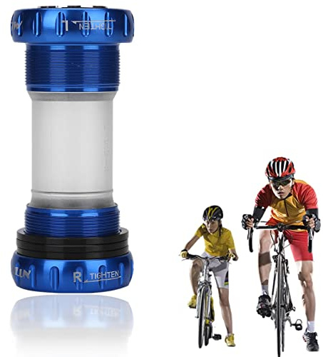 Dioche Bicycle Bottom Bracket, Metal Crankset Bearing, Unisex Mountain Bike Chain Wheel Bottom Bracket Thread Integrative Crankset Bearings for 68-73mm (Blue)