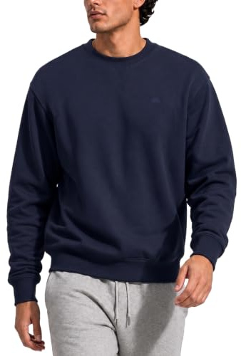Iron Mountain Men’s Fleece Jumper Crew Neck Sweatshirt Cotton Blend Workwear Pullover Long Sleeve Lightweight Durable Sweatshirts for Men Casual Wear (Navy, M)