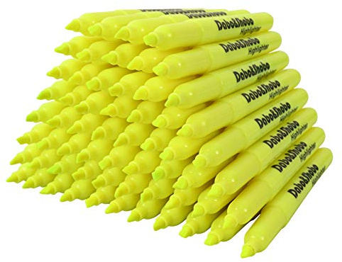 Dabo&Shobo Yellow highlighter, 60 Pack -bright color, chisel tip, for Adults Highlighting in the Home School Office …