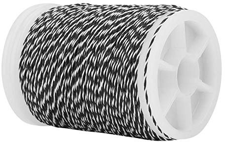 Alomejor 120m Bow String Serving Thread Nylon End Serving für Bowstring Archery Supplies Bruchfestigkeit 34 Pfund(Schwarz + Weiß)