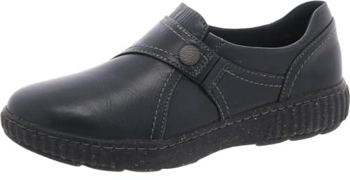 Clarks Femme Caroline Pearl Mocassin, Cuir Noir, 40 EU Large