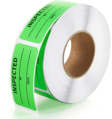 Gersoniel 600 Pcs 1 x 2.25 Inch Quality Control Inventory Labels Will Not Fade Rectangle Labels Fluorescent Green Adhesive Stickers for Handling Shipping Warehouse Inventory Control