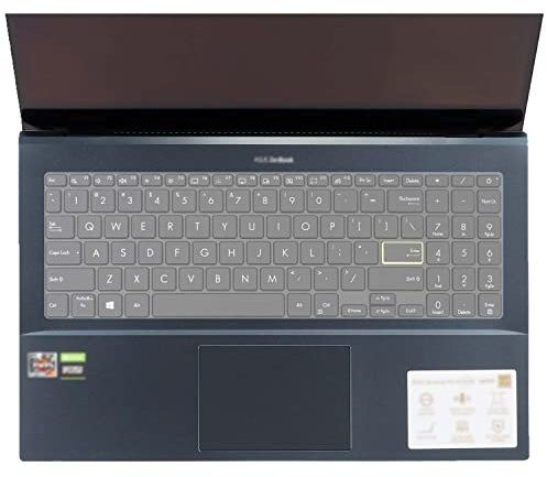 MiNGFi Silikon tangentbordsskydd för ASUS E510 L510 VivoBook S15 S533 15 S513 F513 X513 M513 K513 ZenBook Pro 15 UX535 - Transparent