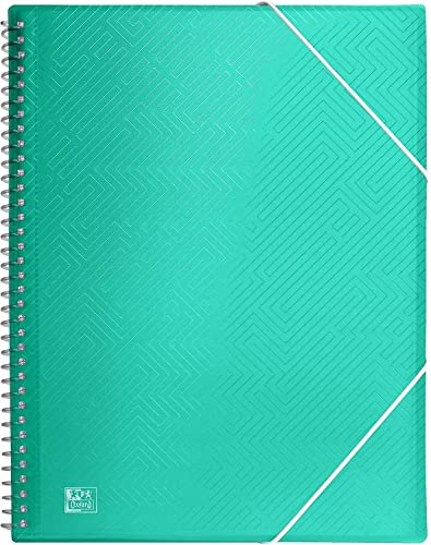Oxford, Carpeta de Fundas Plástico A4, 30 Fundas Transparentes, Color Turquesa
