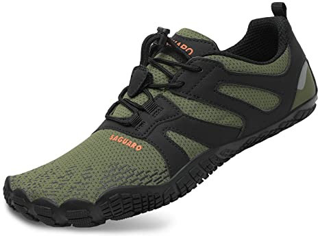 SAGUARO Barfußschuhe Herren Barfuss Schuhe Damen Sommer Barefoot Shoes Leicht Atmungsaktive Barfussschuhe Outdoor Zehenschuhe für Männer Frauen, Grün, 39 EU