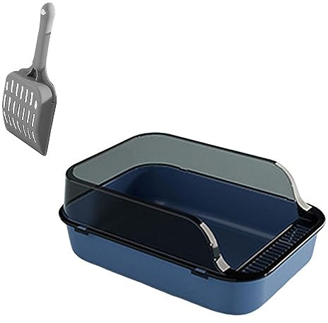 Colcolo Katzentoilette, Katzentoilette, erhöhter großer Reise-Katzen-Sandkasten, Katzentoilette, Kätzchen-Töpfchen-Toilette, Haustiertoilette für kleine, Blau