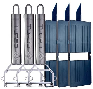 TURBO PRODUKTE Pelador universal Combi con tabla de cepillado, pelador de acero inoxidable, para zurdos y diestros, función 3 en 1, 3 unidades