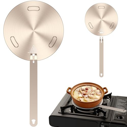 Plaque pour Induction Adaptateur 16cm Plaque Adaptateur Induction avec Poignée Amovible Plaque d'Adaptation pour Induction Uniforme pour Cuisinière Électrique Gaz Marmite Bouilloire (16cm)