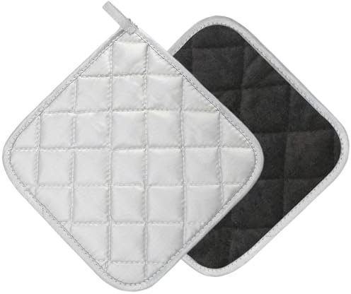 WHYCNJL 2 Stück Küche Topflappen Baumwolle Großer Ofen Hitzebeständig Topflappen Set Waschbare Topflappen Schutzlappen Zum Kochen Backen Küchenzubehör