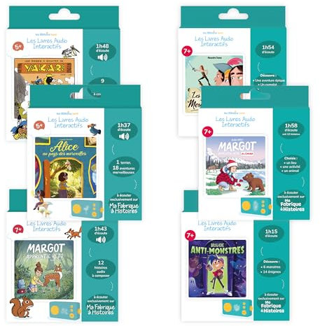 Lunii – Pack 6 Livres Audio interactifs pour Enfant de 5 à 7 Ans – À écouter sur la conteuse Interactive Ma Fabrique à Histoires – 8h05 d'écoute - Boîte à Histoires Lunii