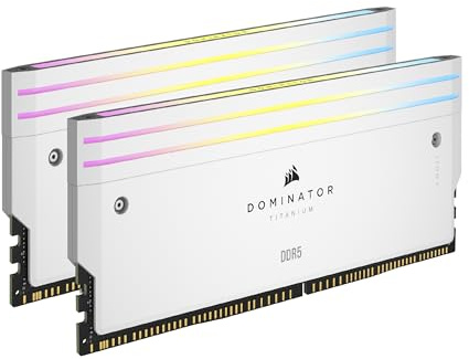 CORSAIR DOMINATOR TITANIUM DDR5 RGB Kit di Potenziamento Della Luce – 2x Moduli – 0 GB RAM – CORSAIR Compatibile con iCUE – Bianco