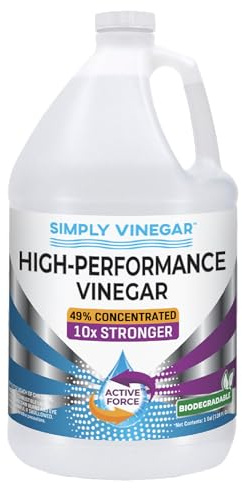 Simply Vinegar Fuerza industrial 49% vinagre, limpiador concentrado de alto rendimiento para el hogar, jardín, entradas y más, biodegradable y sin blanqueador (no para uso alimentario), 1 galón (128