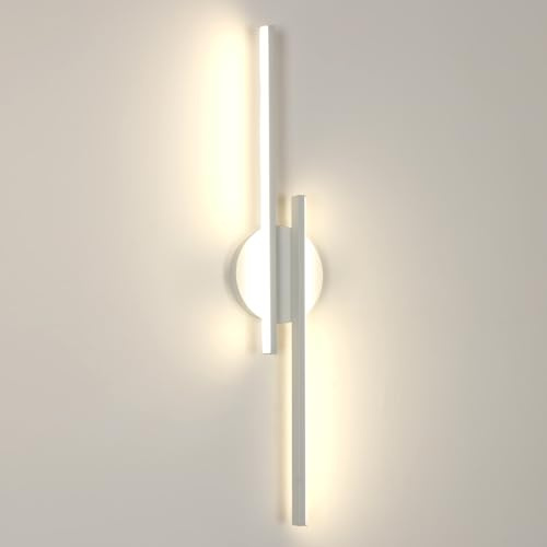 Riserva Applique da Parete Interno LED, 24W Lampada da Parete LED Moderna, 4500K Bianco Neutro, Lineare Lampada a Muro Bianco Alluminio per Camera da Letto, Soggiorno, Corridoio, Sala da Pranzo, 60cm