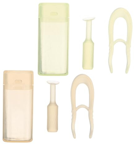 PLAFOPE Lot de 2 Sets de Sets de Outils Extracteurs de Lentilles de Contact en Silicone, Applicateurs Compacts et Hygiéniques avec Ventouse, pour Voyage et Usage Quotidien