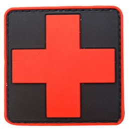 PVC 3D Cross Medic rött kors armband bricka 1 st – gummi rött armband lapp vit