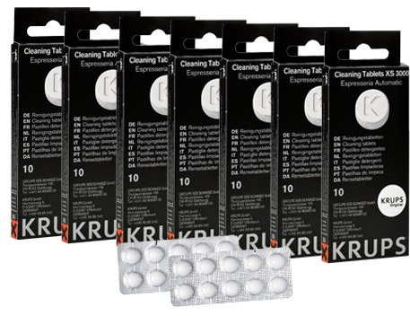 Krups XS 3000 Reinigungstabletten für Espresseria Automatic (7 x 10 Stück)