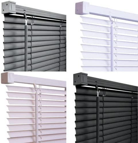 PVC Venetian Blind Blinds Easy Fit Curtains Trimmable Fittings Windows Treatment Shutters Twist Open Close (White, 105x150)