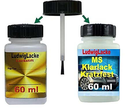 LudwigLacke Jazzblue LW5Z Lackstift Set für VW je 60ml Autolack & Klarlack
