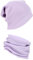 Alkato Unisex Beanie Mütze und Schal Set Uni, Farbe: Rippstoff Lila, Größe: Einheitsgröße