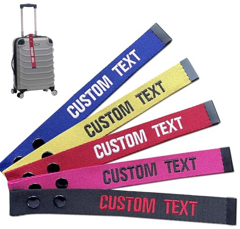 Etiquetas de equipaje personalizadas, etiquetas de identificación de nombre personalizadas para maleta de viaje, etiquetas de equipaje bordadas para detectar rápidamente maletas, bolsa de viaje