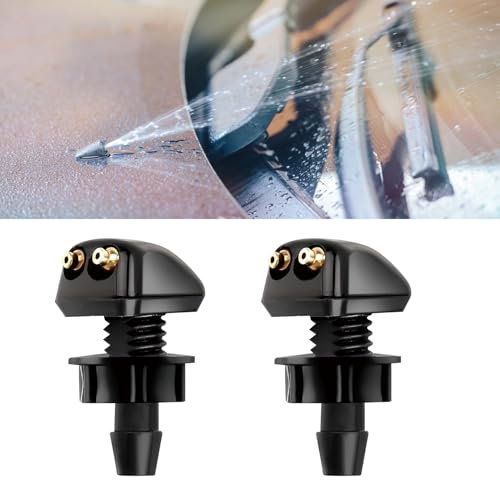 Piccoli Getti Lavavetri per Parabrezza, Uugelli Spruzzatori Universali Acqua Tergicristallo con Ugello Auto Parabrezza Anteriore Ugello Doppio Foro Finestra Rondella Ricambio Spruzzatore (2Pcs)