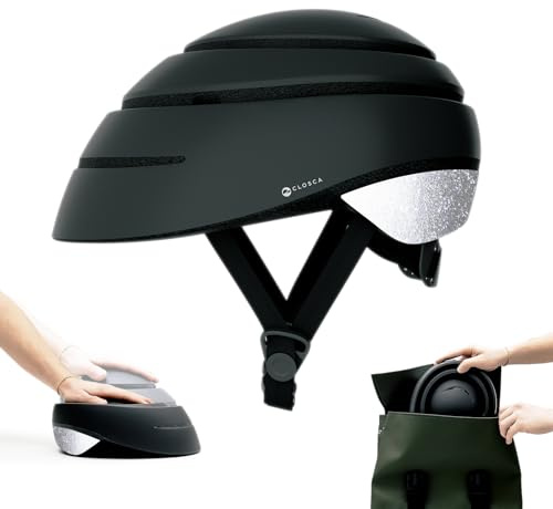 CLOSCA. Casco Plegable para Bicicleta y Patinete eléctrico. Ligero, Compacto y homologado. Diseño Urbano Unisex para Hombre y Mujer. Casco Bici Adulto para Ciclismo y Ciudad.
