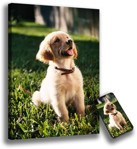 OOPS Cuadro Personalizado con tu Foto | 100% Personalizable | Bastidor de Madera | Regalo para Bodas, Cumpleaños, San Valentín y Recuerdos (Lienzo, 30x20)