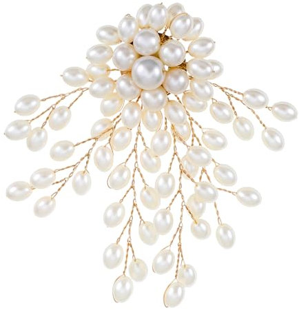 Ymapinc Elegante Baum Pins Perlen Brosche Damen Modisch Broschen Gold Ansteckblume für Hochzeit Party Männer und Frauen