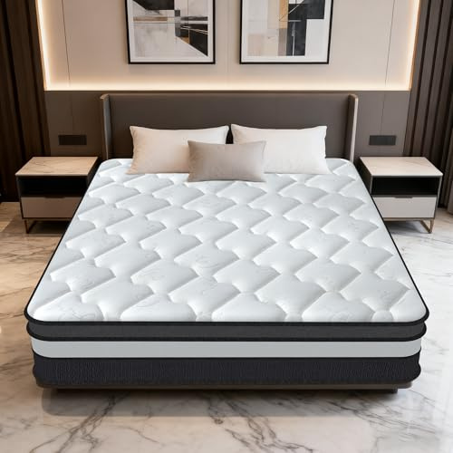 Materasso 140x200, Altezza 30 cm, Memory Foam e Molle Insacchettate, Certificato Oeko-TEX®, Media-Rigida H3, Materasso Matrimoniale Ortopedico, Isolamento del Movimento, Ergonomico, Traspirante