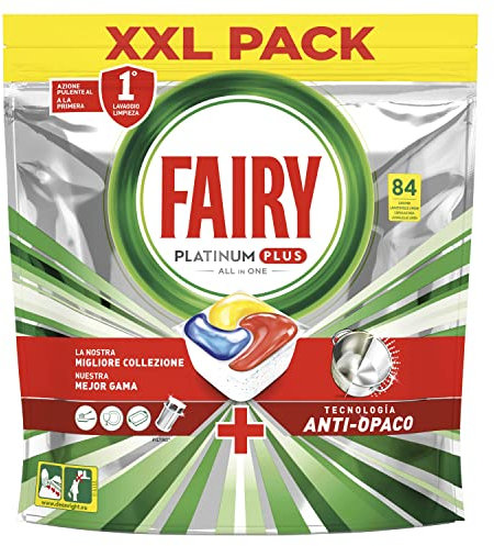 Fairy Platinum Spülmaschinentabs Plus, Klarspüler, 84 Kapseln, Zitrone, mit Klarspülwirkung