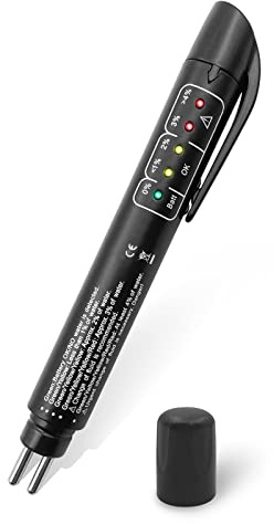 Brake Fluid Liquid Tester Pen, Brake Fluid Tester with 5 LED Indicators, Brake Fluid Liquid Testing Pen for DOT 3 DOT 4 DOT 5.1 Vehicle, Auto Tester Tool, Diagnostic Testing Tool
